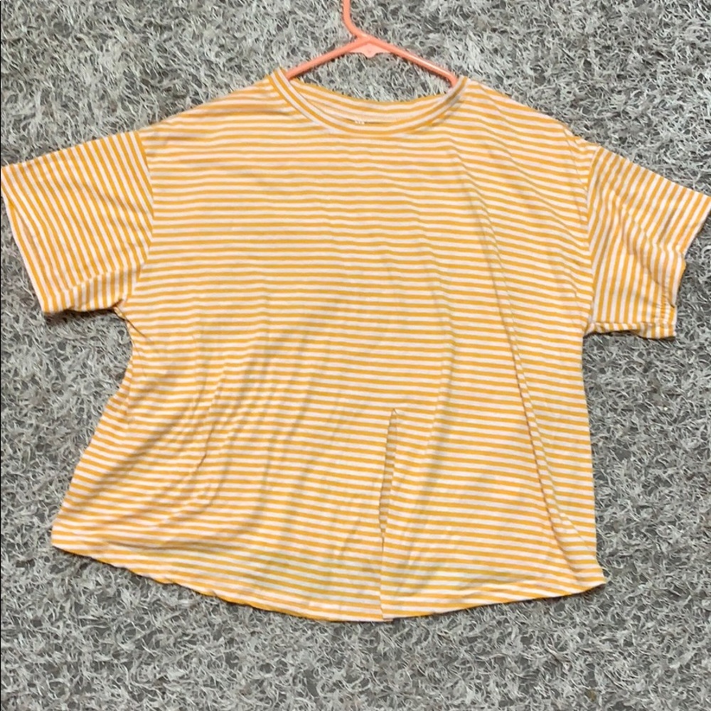 Yellow & white stripped tee